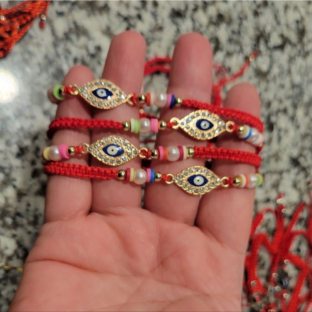 Evil eye🧿 Mal de ojo braided bracelets Set Of 5